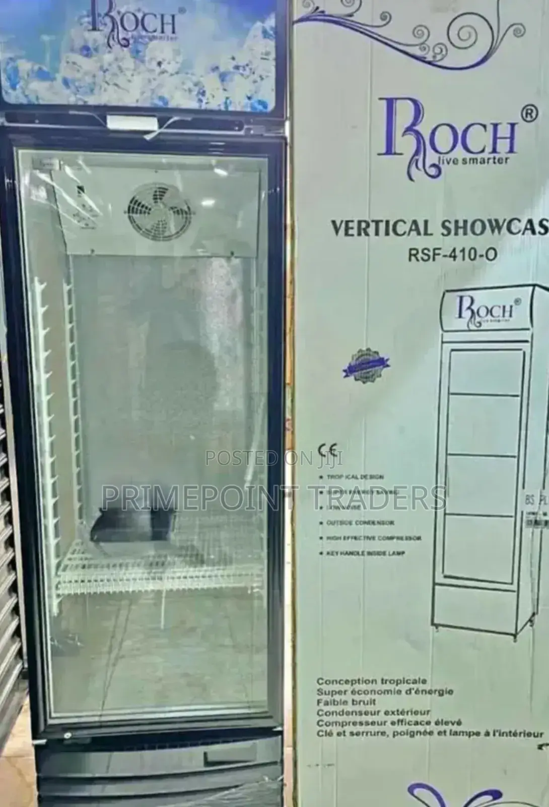 Showcase Chiller Fridge 329litres (Roch) RSF-410-O; Silver