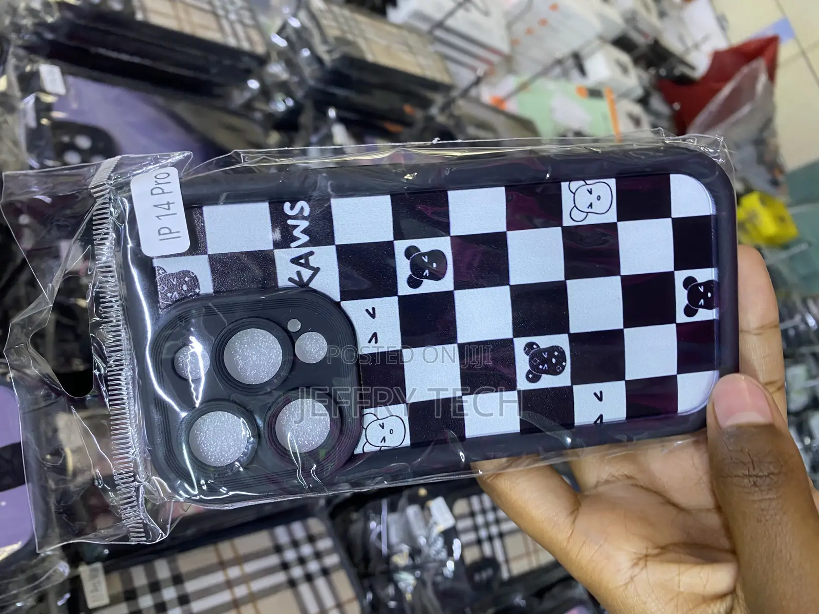 Kaws Grid Lattice Plaid Tartan Chessboard iPhone 14 Pro Case