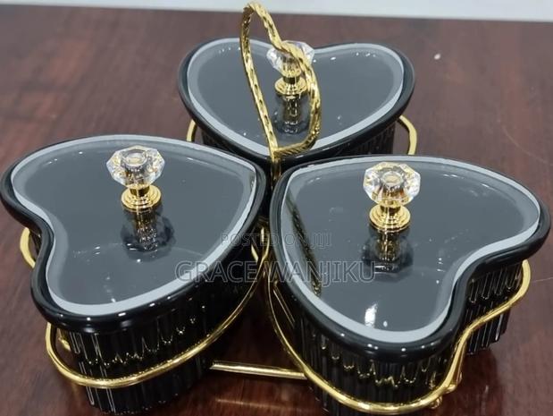 Set of 3 Ceramic Love Shape Sugar Bowls * - main view