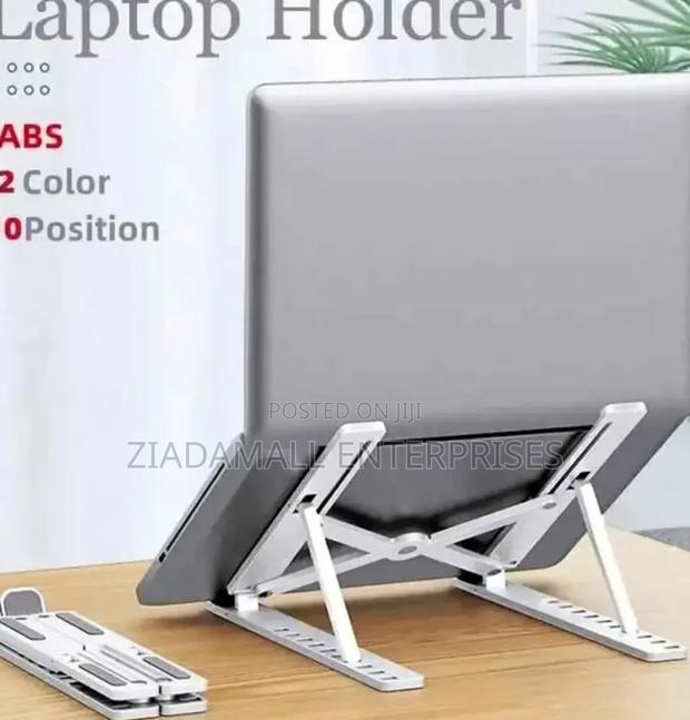 Ergonomic Laptop Stand With Built-in Fan and Side Mouse Tray