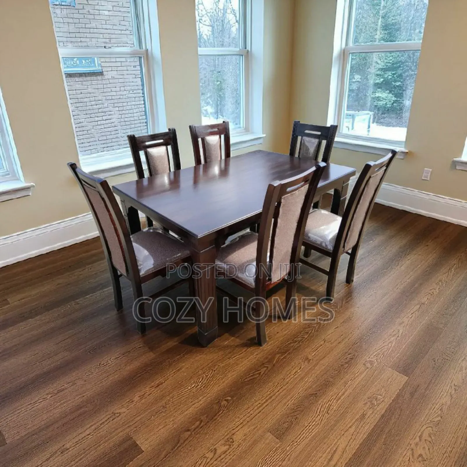 Dining Set, a Masterful 6 Seater Dining Set, Brown Vanish