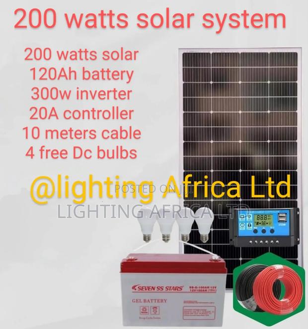 New Kit 200 Watts Solar - 120ah Battery - 300w Inverter Full Package - main view