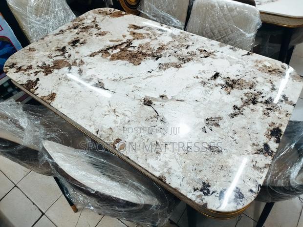 New Arrivals! 6 Chairs Dining Set With Marble Top Table. - thumbnail 3