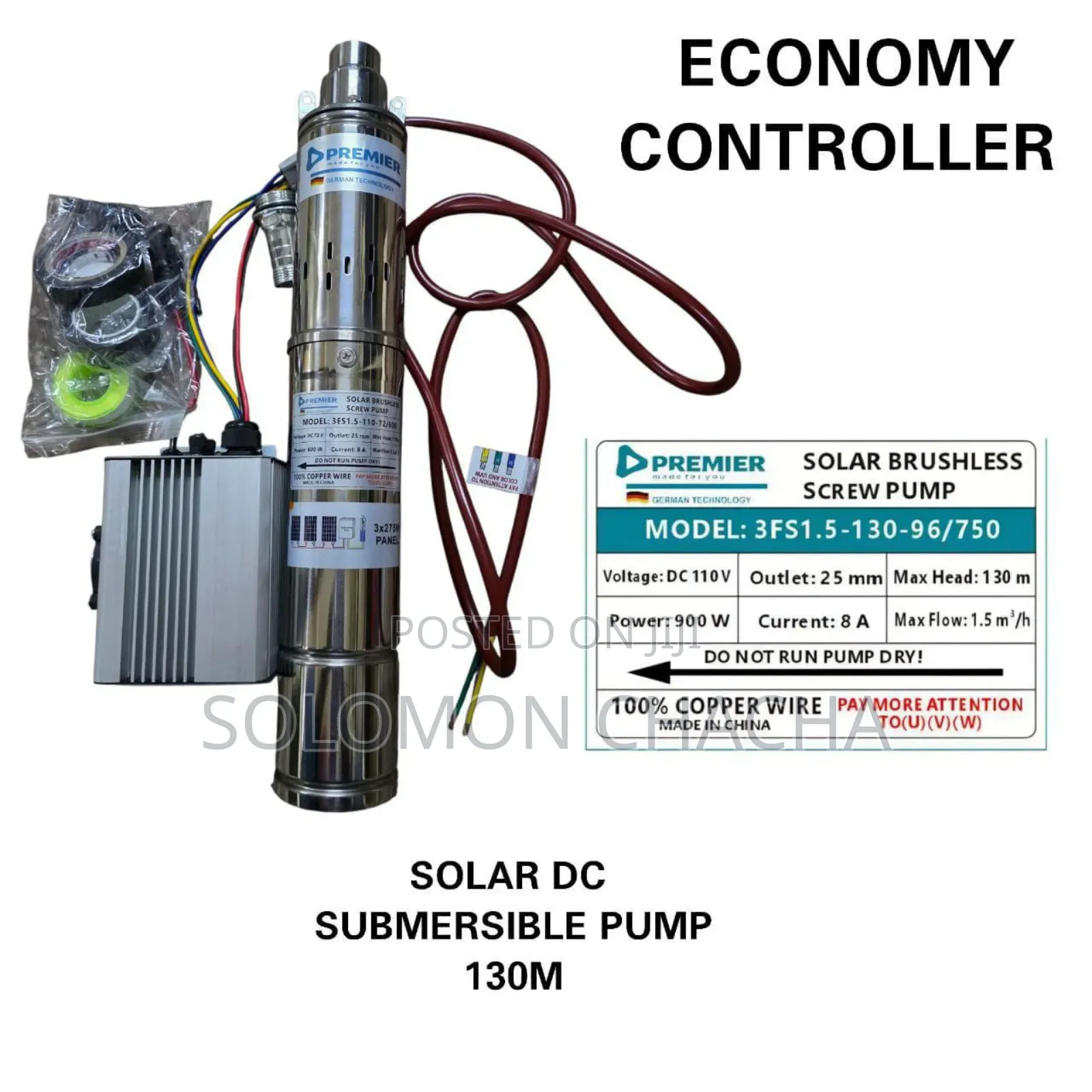 Premier 130m 900w 110v Solar Dc Submersible Pump Bestquality