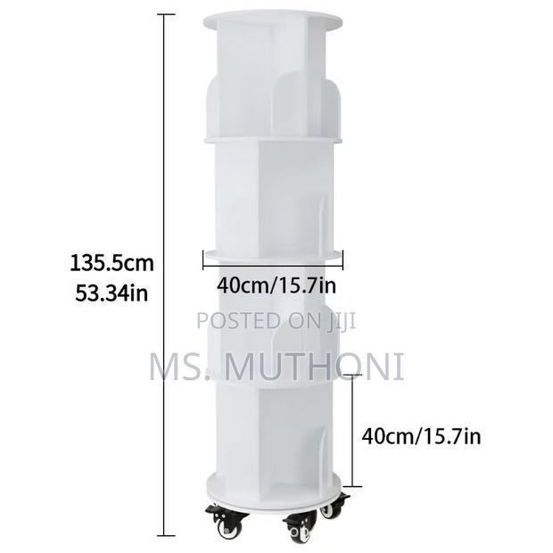 5 Tier 360° Stackable Bookshelf Organizer With Wheels* - thumbnail 5