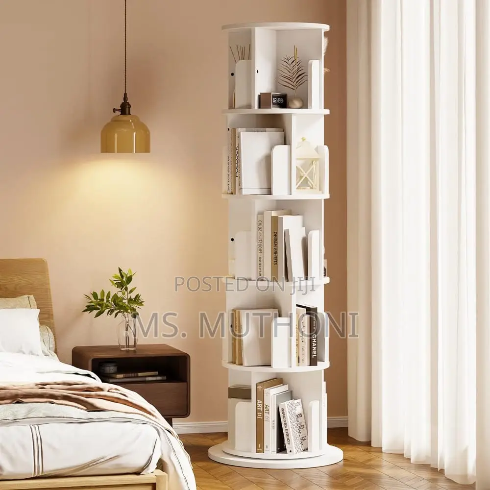 5 Tier 360° Stackable Bookshelf Organizer With Wheels*