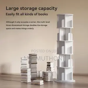 5 Tier 360° Stackable Bookshelf Organizer With Wheels*