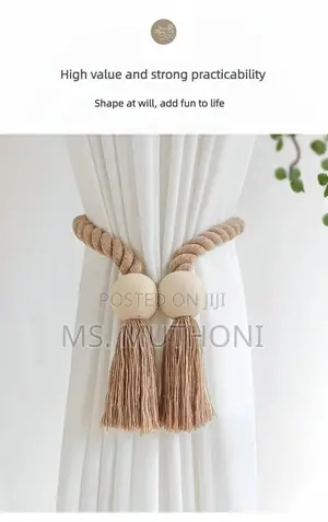 Boho Style Solid Wood Magnetic Knot Curtain Tiebacks
