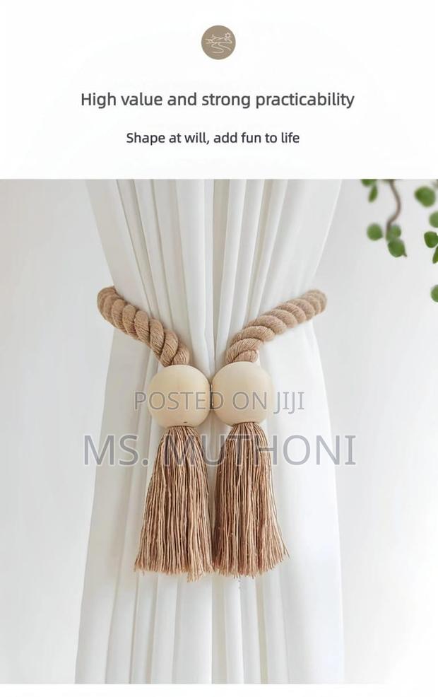 Boho Style Solid Wood Magnetic Knot Curtain Tiebacks