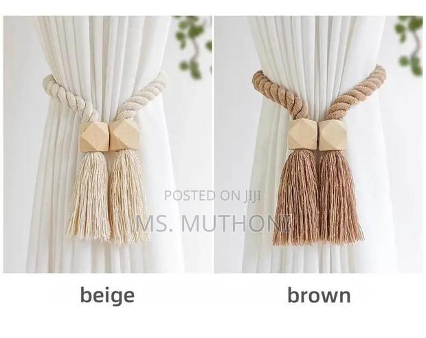 Boho Style Solid Wood Magnetic Knot Curtain Tiebacks - thumbnail 5