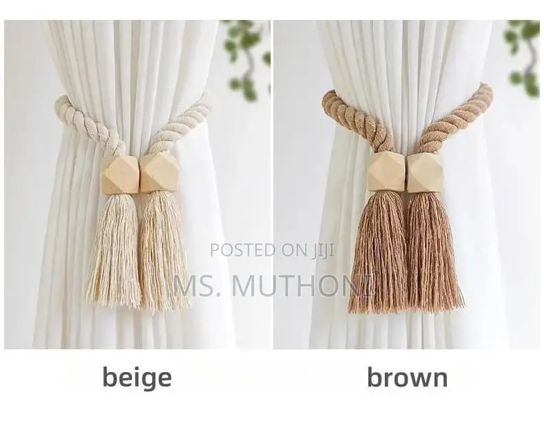 Boho Style Solid Wood Magnetic Knot Curtain Tiebacks