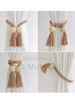 Boho Style Solid Wood Magnetic Knot Curtain Tiebacks