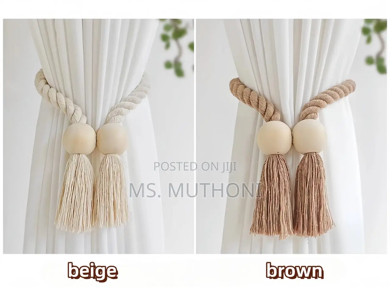 Boho Style Solid Wood Magnetic Knot Curtain Tiebacks