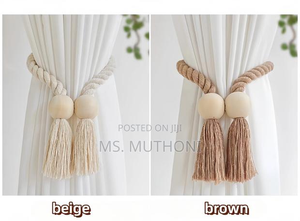 Boho Style Solid Wood Magnetic Knot Curtain Tiebacks - thumbnail 4