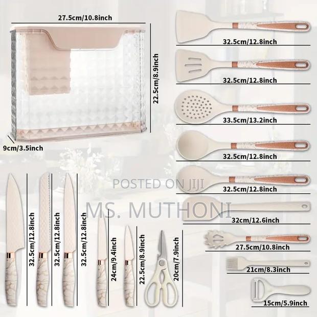 Aesthetic 16pcs/Stainless Steel Kitchen Knife Set - thumbnail 4