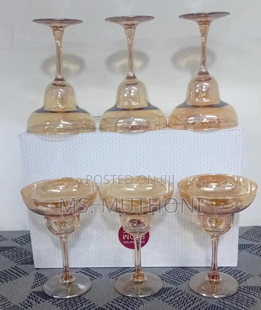 6pcs 240 Ml Gold Deli Margarita/ Champagne Glasses*