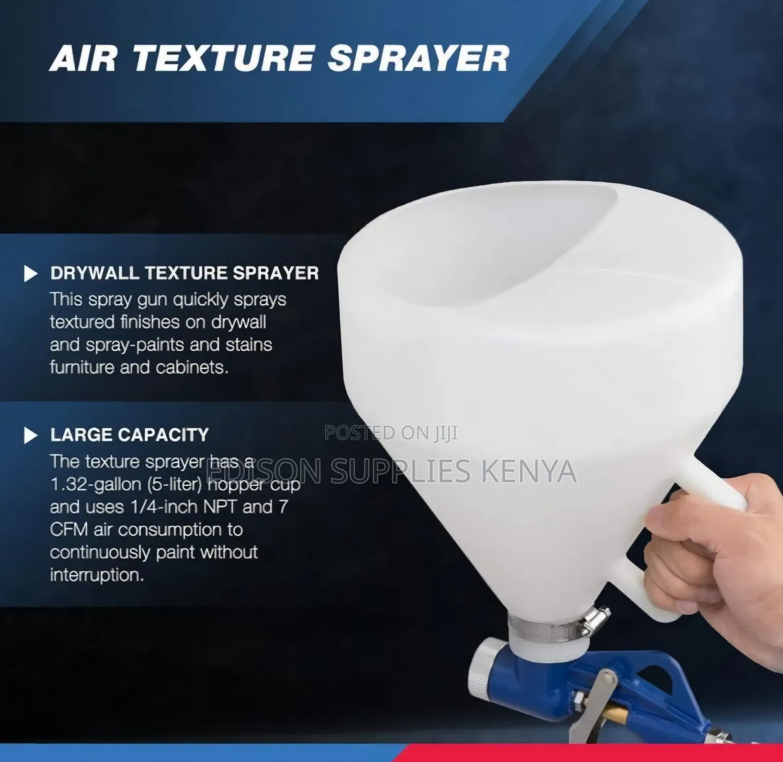 Air Spray Gun 5 Litre Hopper Drywall Ceiling Car Paint Sprayer