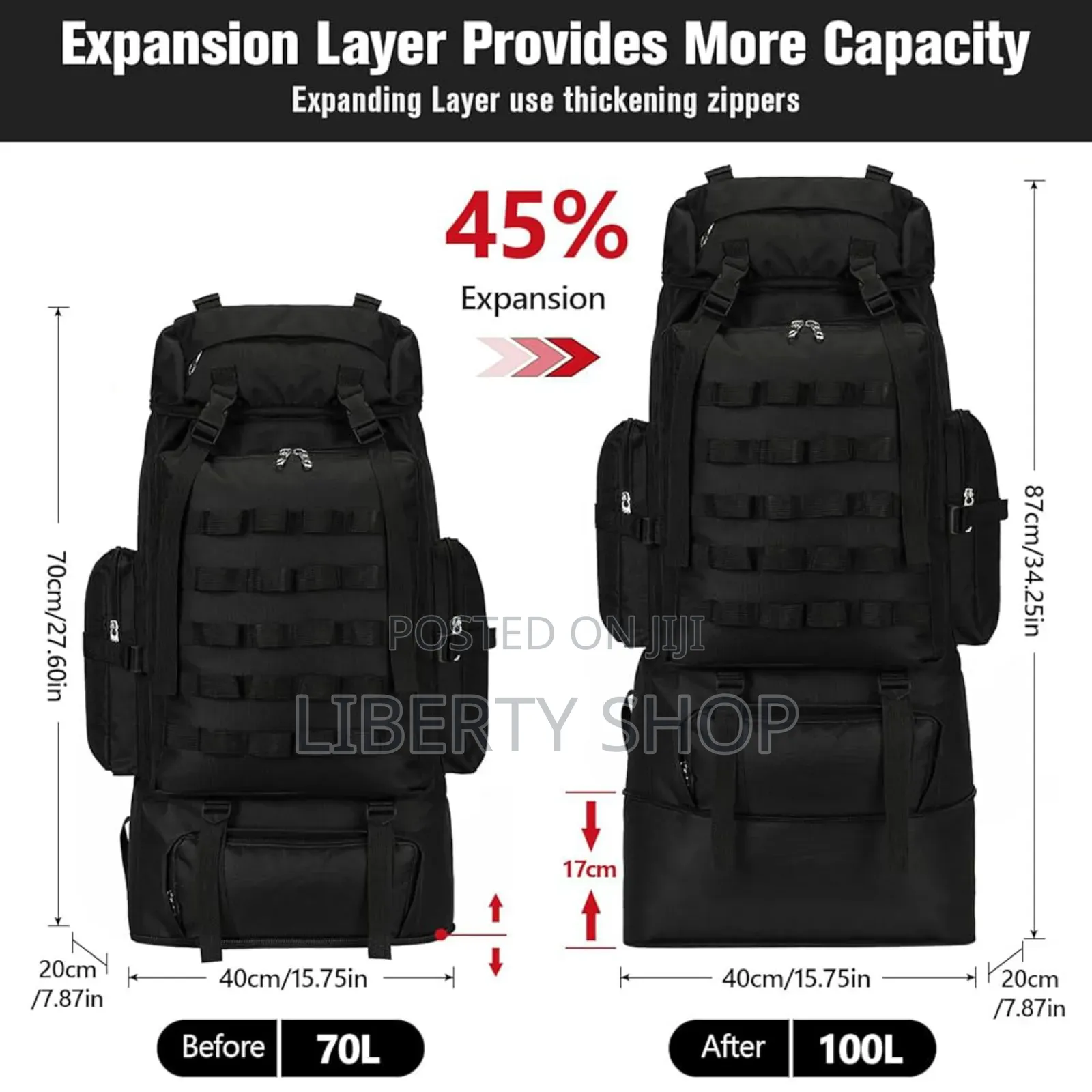 100l Waterproof Hiking Backpack Bag/ Outdoors Bag