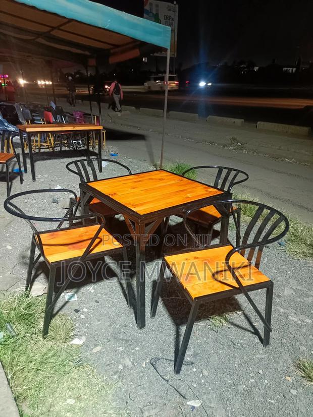 Wooden Restaurant Set With Square Table