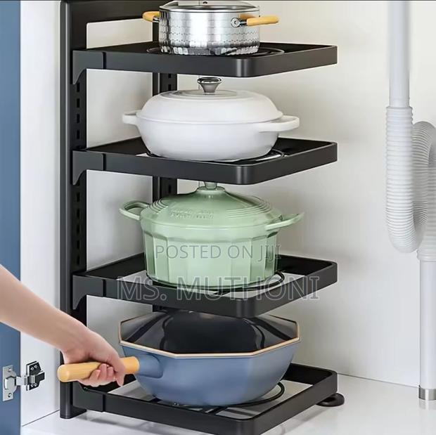 Kitchen Under Sink Pot Holder Multilayer Storage Rack - thumbnail 3