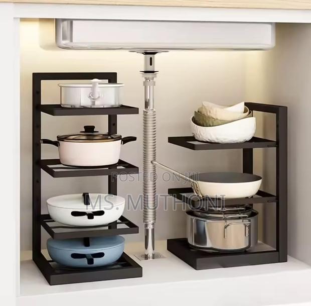 Kitchen Under Sink Pot Holder Multilayer Storage Rack - thumbnail 2