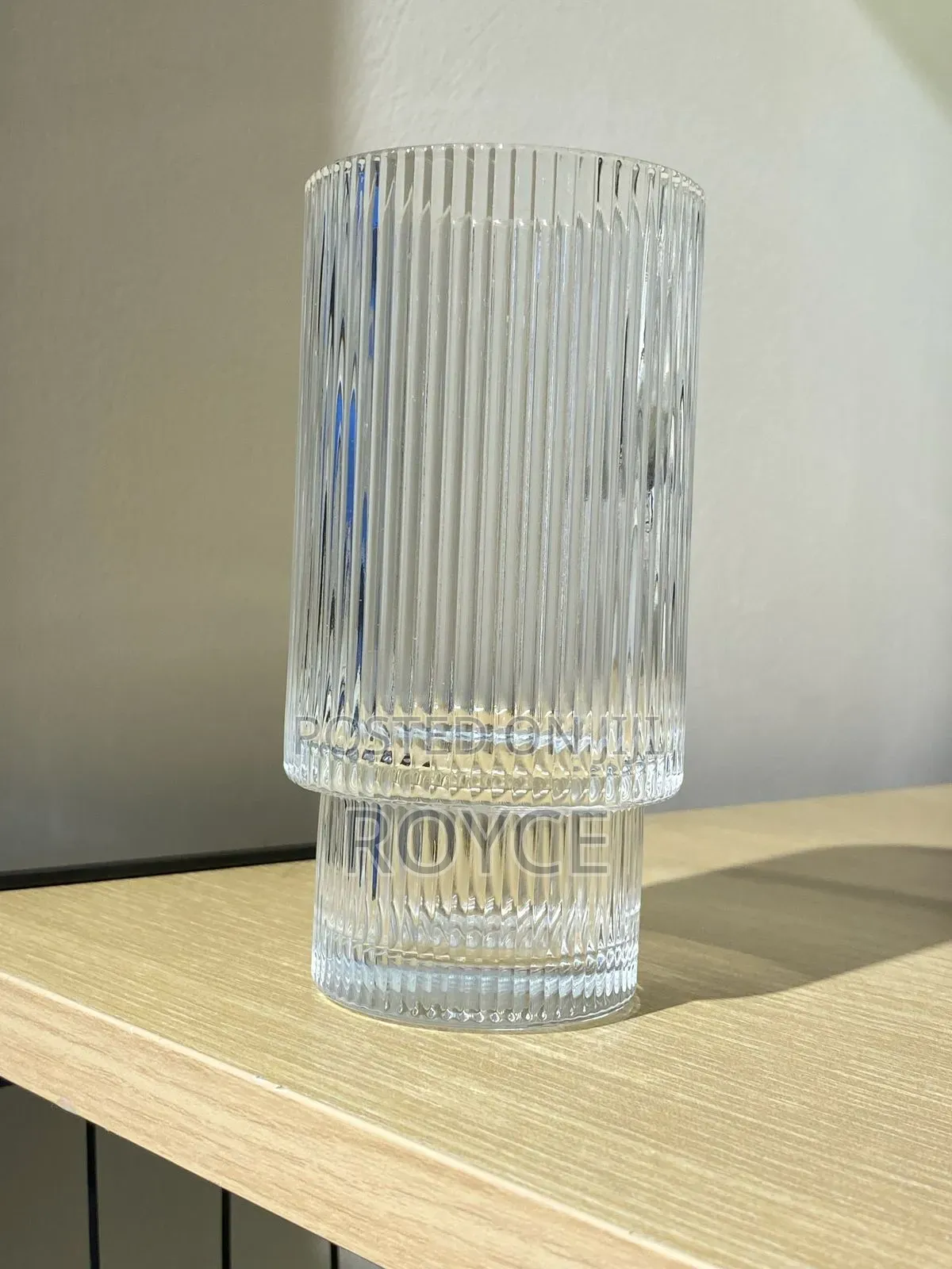 Ribbed Crystal Glass Tumblers-6pcs