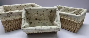3pc Wooven Rattan Baskets