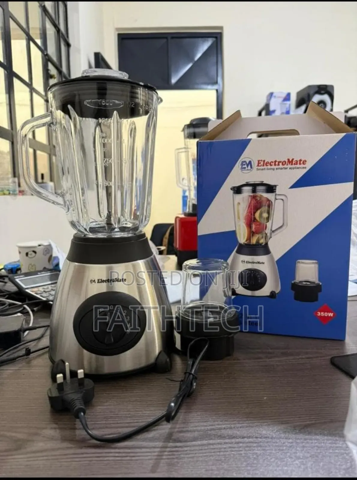 Electromate Powerful 2 in 1 Blender With Glass Jar - 1.5l