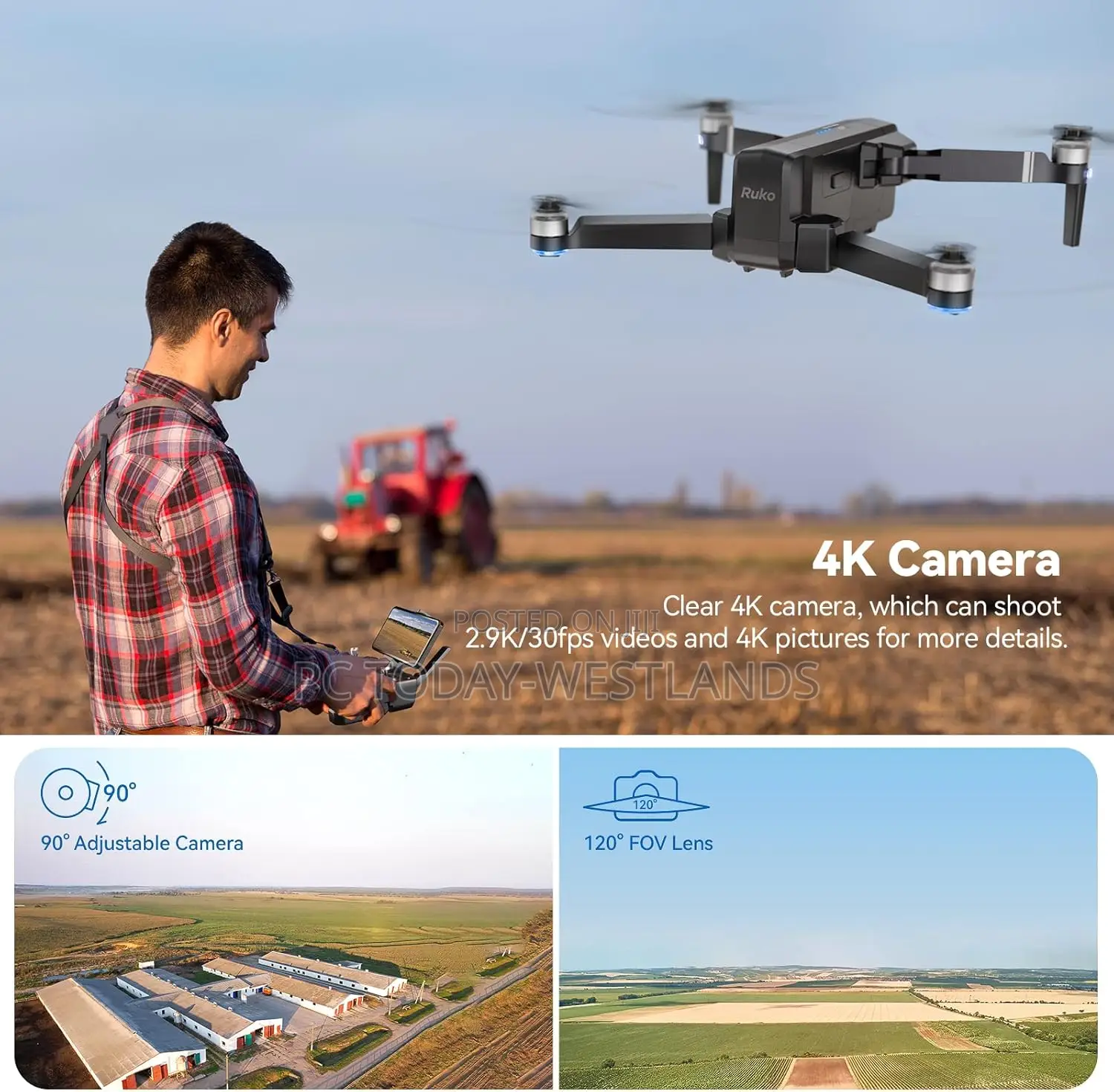 Ruko F11 Pro Drone With Uhd Camera 60 Mins Flight Time