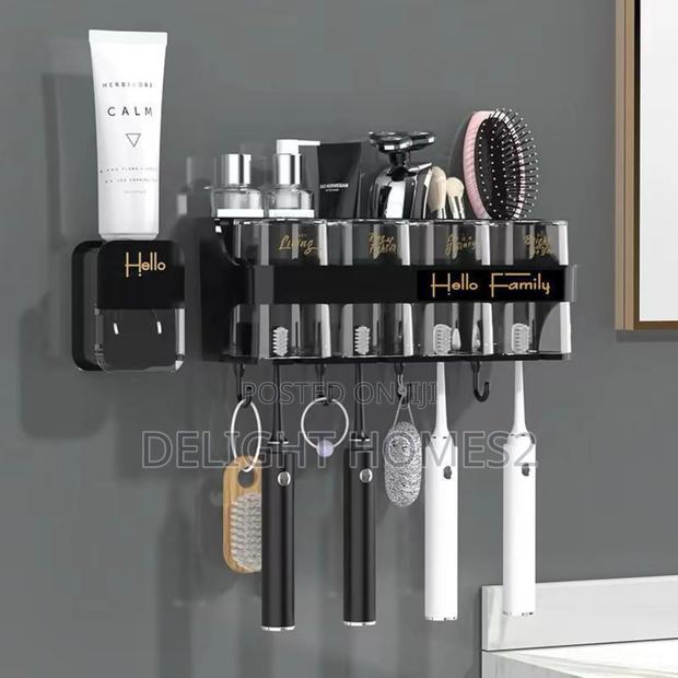 Toothbrush Holder /Toothpaste Dispenser With 4 Cups - thumbnail 2