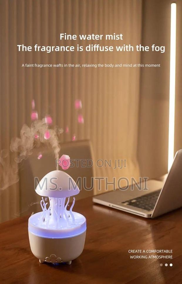 Raindrop Aromatherapy Cute Jellyfish Rotating Air Humidifier