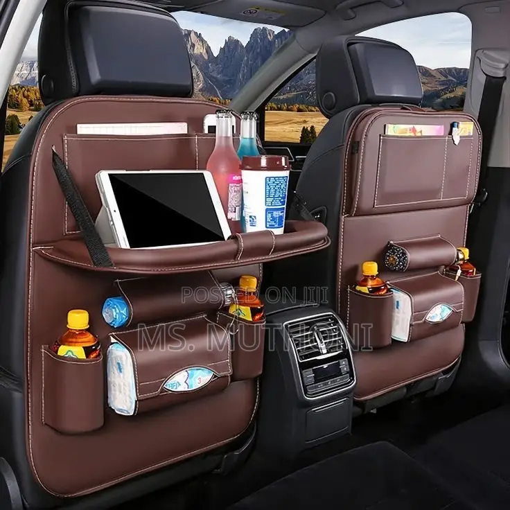 Leather Multifunctional Car Back Seat Storage Bag