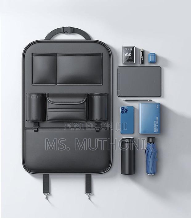 All in One Leather Car Back Seat Storage Bag - thumbnail 2