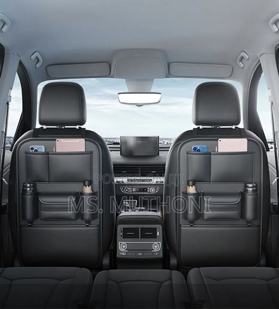 All in One Leather Car Back Seat Storage Bag