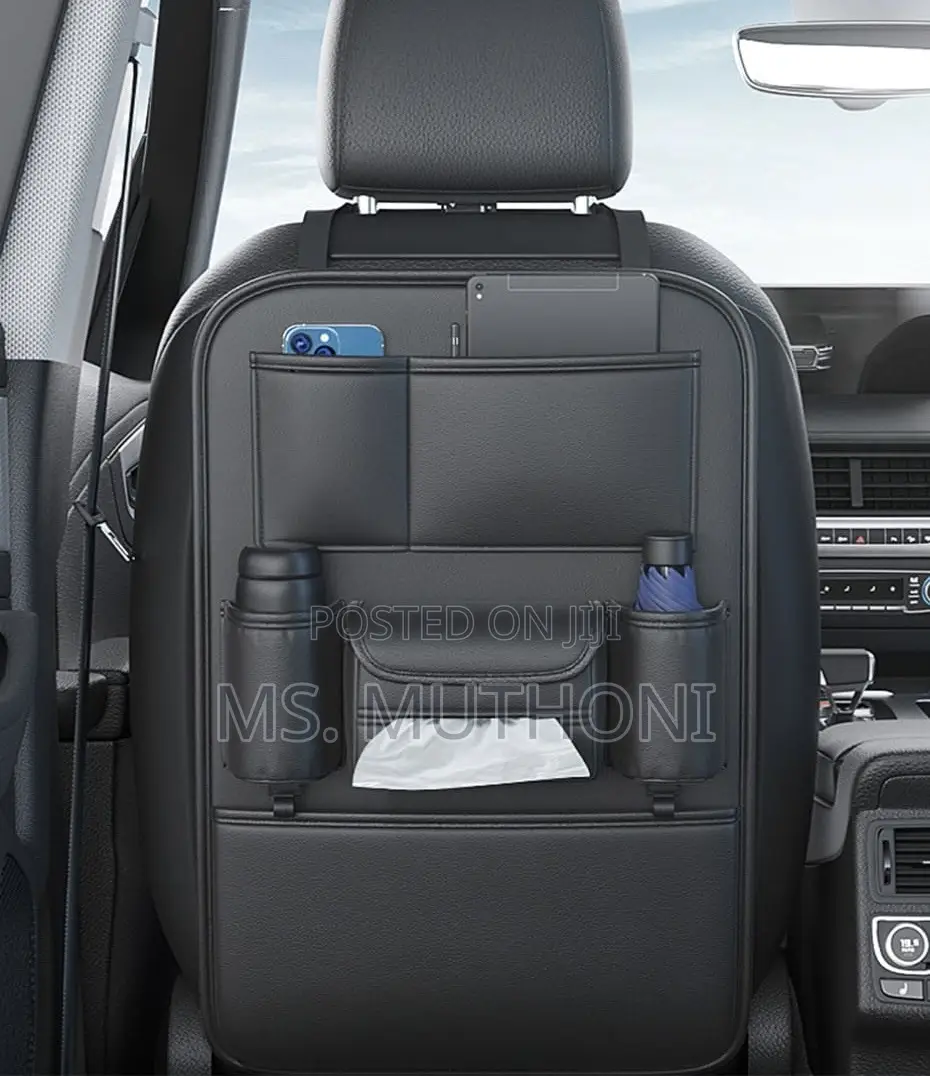 All in One Leather Car Back Seat Storage Bag