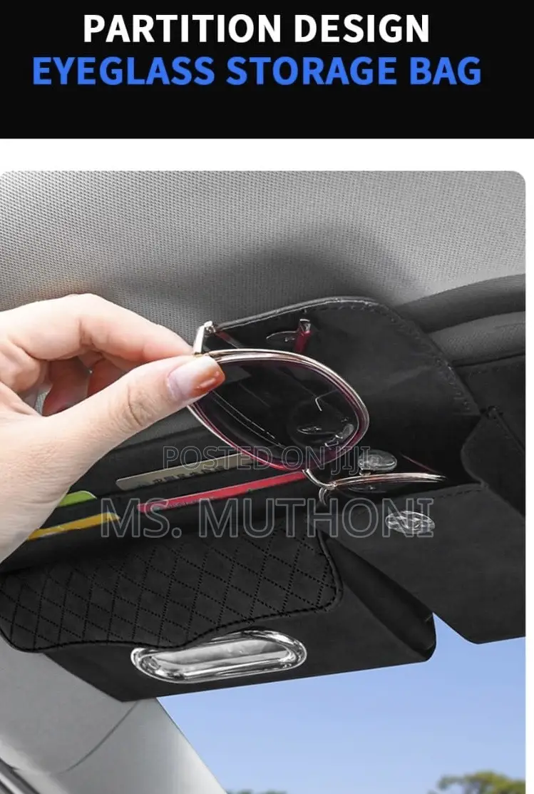 Pu Leather Multifunctional Car Sun Visor Organizer*