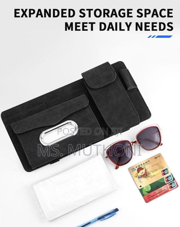 Pu Leather Multifunctional Car Sun Visor Organizer* - thumbnail 3