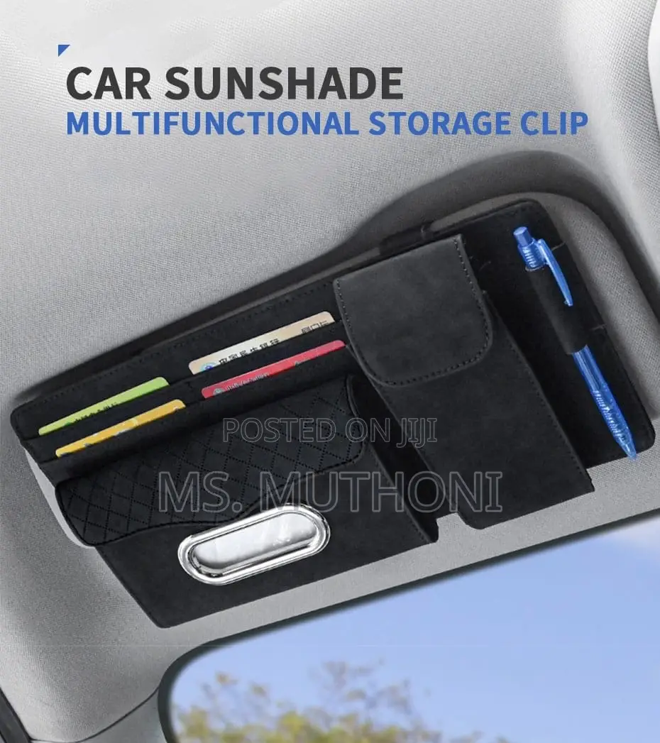 Pu Leather Multifunctional Car Sun Visor Organizer*