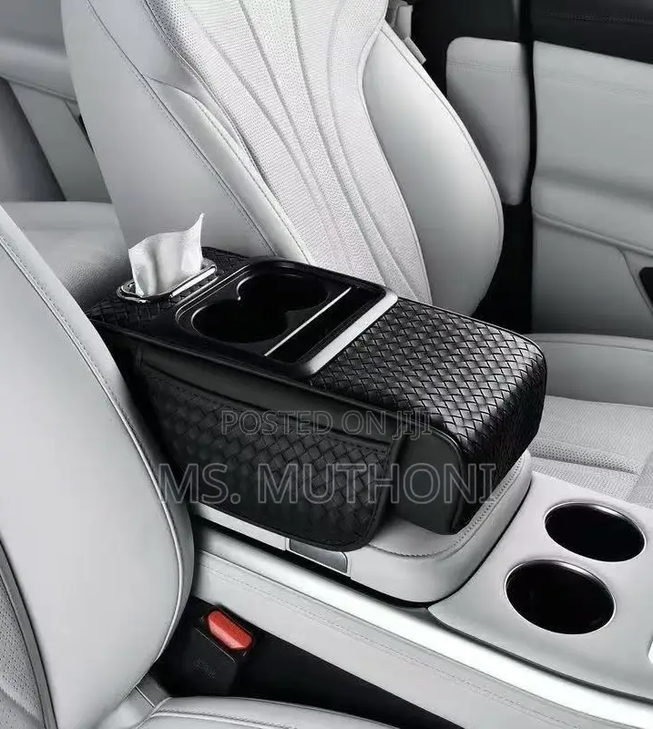 Auto Center Console Armrest Cushion With 2 Cups Holder,