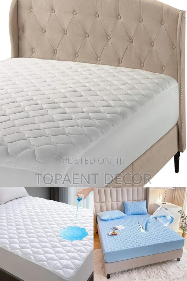 5 By 6 White And Ocean Blue Kids Waterproofmattressprotector