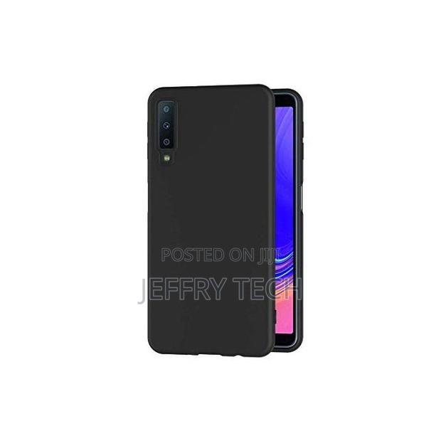Black Silicone Case for Samsung A7 2018 - Black Silicone Po - main view