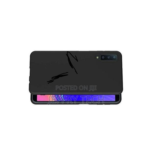 Black Silicone Case for Samsung A7 2018 - Black Silicone Po - thumbnail 2