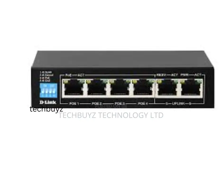 D-Link 6-Port Gigabit Poe Switch 4 Poe Ports 2 Uplink Port