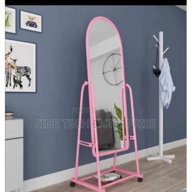 Pink Dressing Mirror With Wheels
