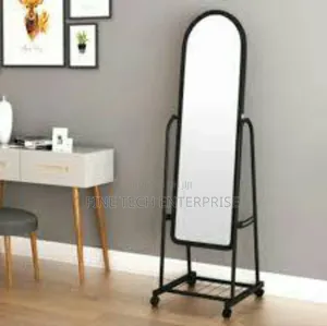 Black Dressing Mirror With Wheels+ Shoe Rack