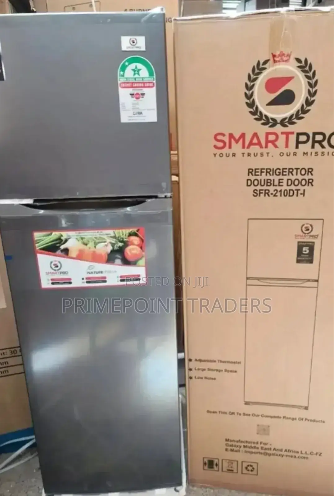 Refregirator Smartpro 170l, Double Door(Sfr-210-Dt-I) Silver