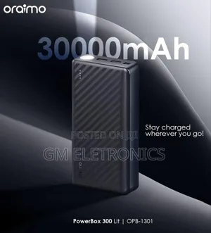 30000mah (Opb-1301) Powerbank-led Torch & 3 Charging Ports.