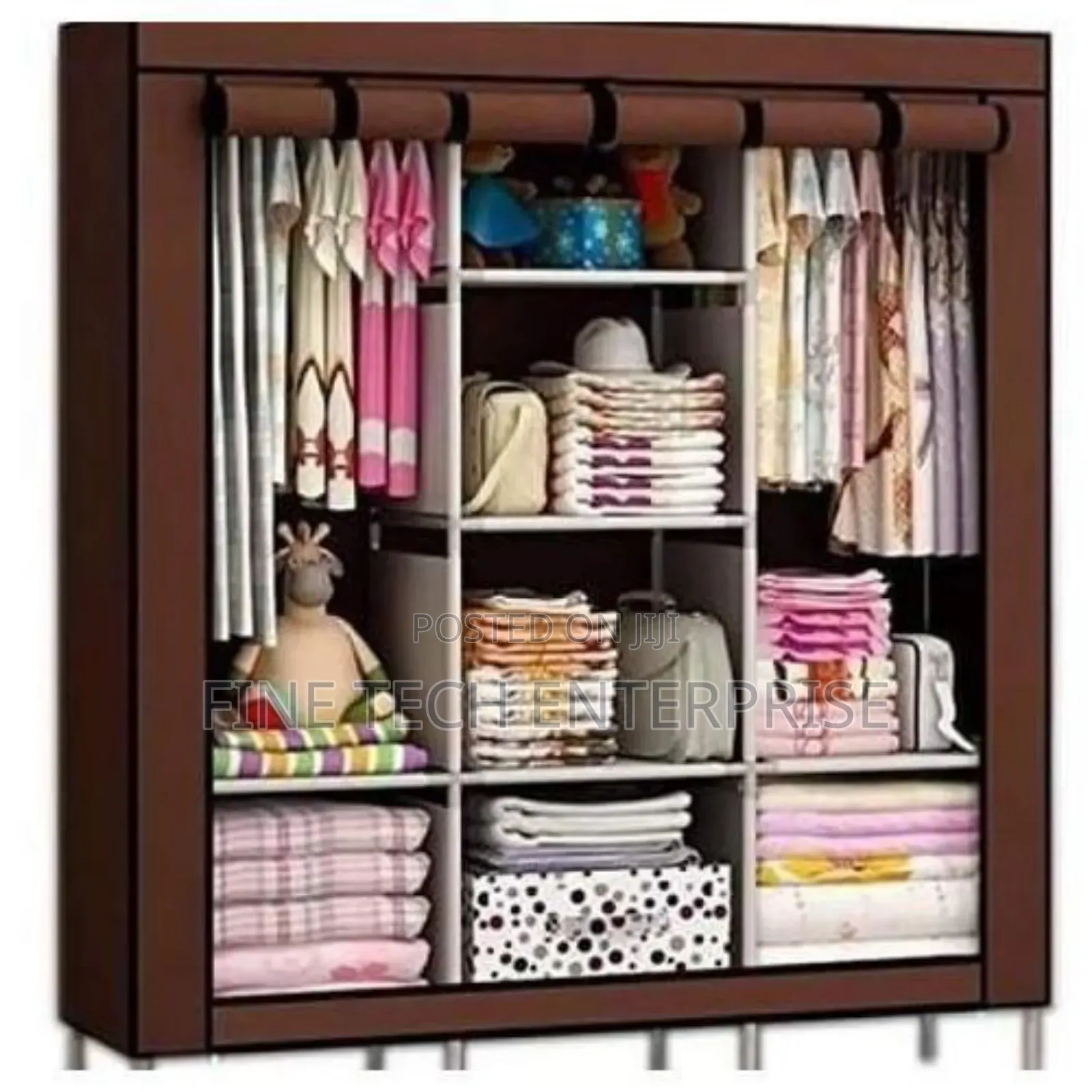 Metallic 3 Column Metallic Wardrobe