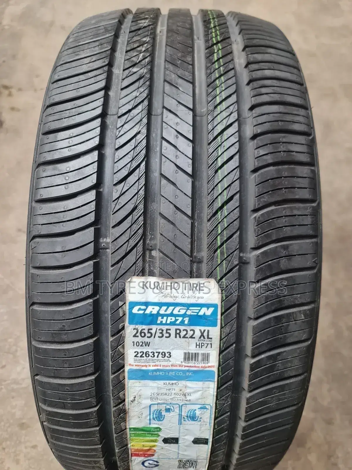 265 /35 R22 Khumo Tyres (New Technology)