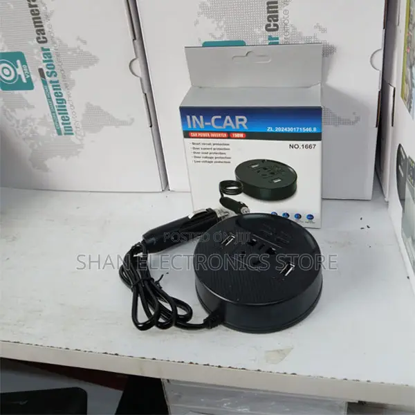 Universal Input Socket - Black 150w Car Charger Adapter